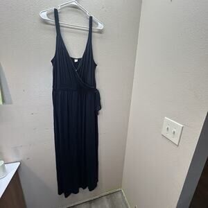 NEW Old Navy‎ Dress Women's XL Navy Maxi True Wrap Style Bodice Sleeveless Long